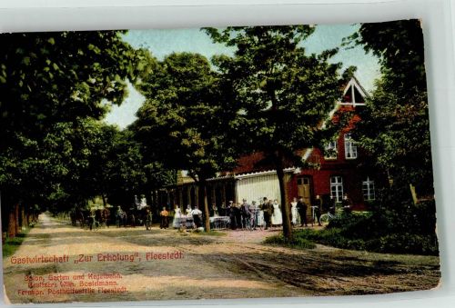 21217 W2105 Fleestedt 1911 Foto AK Gasthaus zur Erholung Radfahrer
