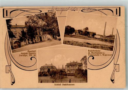 58730 W5758 Langschede - Ruhrbrücke Walzwerk Schloss Dahlhausen Gasthaus Eggers