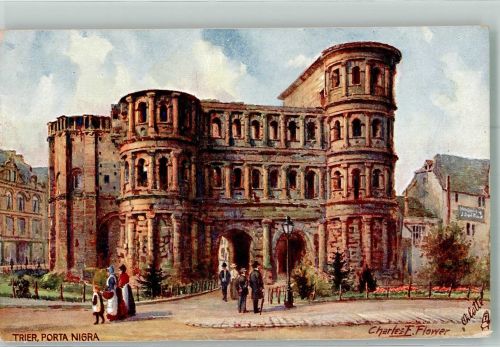 W5500 Trier sign. Flower, Charles Porta Nigra Oilette No. 639B Tucks Künstlerkarte