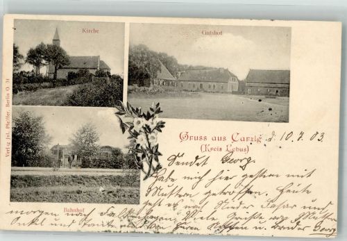 15306 O1211 Carzig 1903 - Dorfkirche Bahnhof Gutshof