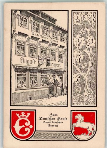 37574 W3352 Einbeck - Gasthaus Deutsches Haus Wappen Eichenzweig