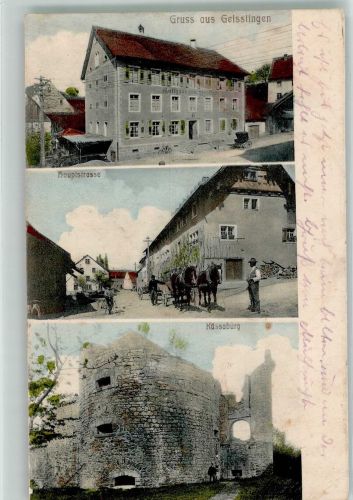 79771 W7895 Geißlingen , Baden 1914 - Hauptstrasse Ruine Küssaburg Gasthaus