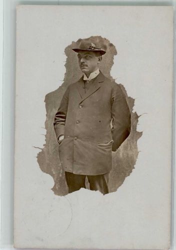 W4000 Düsseldorf Portrait eines jungen Mannes Ort lt. Stempel Privatfoto 1907 Privatfoto AK