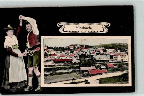 83714 W8160 Miesbach 1906 - Trachtenpaar Bahnhof