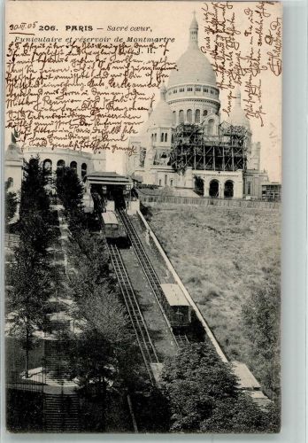 Paris Die Montmartre Standseilbahn zur Basilika Sacré-Cœur Zahnradbahn 1905