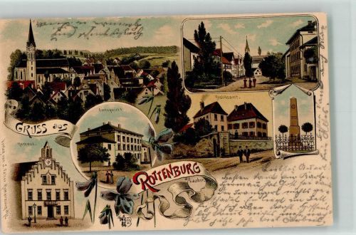 84056 W8303 Rottenburg a d Laaber Lithographie Rathaus Amtsgericht Bezirksamt Verlag Ottmar Zieher-München