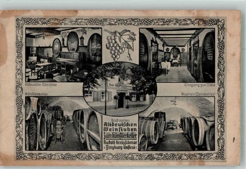06632 O4805 Freyburg Unstrut Foto AK Gasthaus Altdeutsche Weinstuben Zum Künstlerkeller Weindiele Kl. Weinkeller Faßkeller