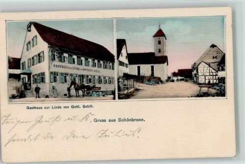 72218 W7277 Schönbronn b Nagold 1910 - Gasthaus zur Linde