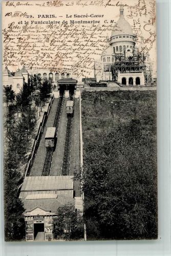 Paris Die Montmartre Standseilbahn zur Basilika Sacré-Cœur Zahnradbahn 1904