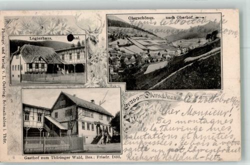 98587 O6081 Oberschönau , Thür 1903 - Gasthaus zum Thüringer Wald Pension
