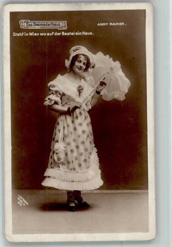 Wien 9. Bezirk, Alsergrund Portrait von Anny Rainer im Das Dreimäderlhaus von Franz Schubert Ort lt. Fotograf Gutmann Operette 1916