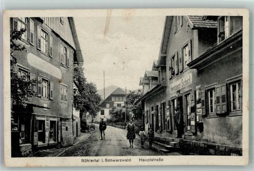 77830 W7582 Bühlertal - Hauptstrasse Handlung Hermann Schick Emailleschilder