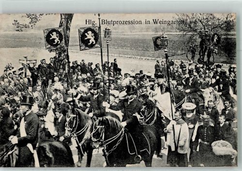 88250 W7987 Weingarten , Württ 1911 Foto AK Heilige Blutprozession Reiter