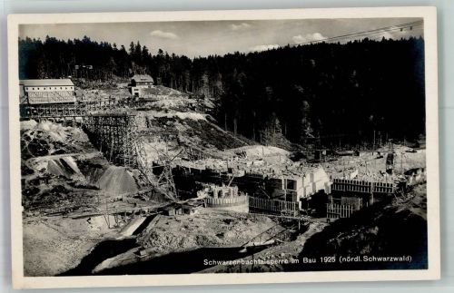 76596 W7564 Schwarzenbach 1925 Foto AK Schwarzenbachtalsperre im Bau 1925