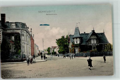 04435 O7144 Schkeuditz 1912 - Bahnhofstrasse Kinder