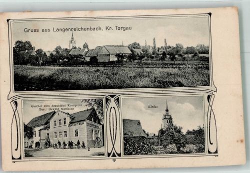 04862 O7291 Langenreichenbach - Gasthaus zum deutschen Kronprinzen Dorfkirche