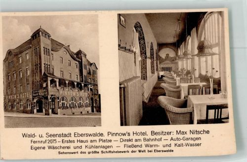 16225 O1300 Eberswalde Foto AK Hotel Pinnow Veranda