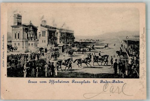 76473 W7557 Iffezheim 1899 - Galopp-Rennbahn Clubtribüne Tribüne
