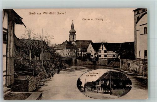 77731 W7608 Willstätt - Kinzig Gasthaus zur Krone Kirche