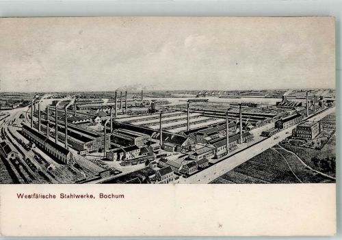 W4630 Bochum Westfälische Stahlwerke Stahlbau 1913 Foto AK