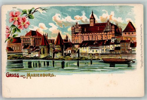 Marienburg Malbork Gebrauchsspuren Schloss Lithographie