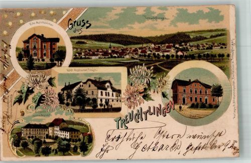 91757 W8830 Treuchtlingen 1900 Lithographie Villa Aurnhammer Hotel-Gasthaus Poujol Schloss