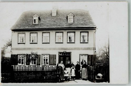 08297 O9417 Zwönitz 1913 Foto AK Wohnhaus Ort handschriftlich