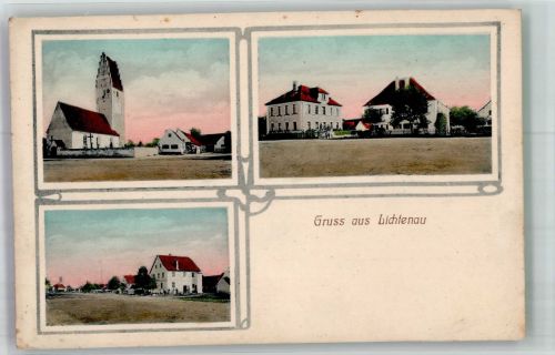 77839 W7585 Lichtenau , Baden - Kirche Wohnhäuser
