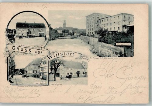 77731 W7608 Willstätt 1900 - Kunstmühle Gasthaus zum Adler Gasthaus zum Rappen Gasthaus zum Schwanen