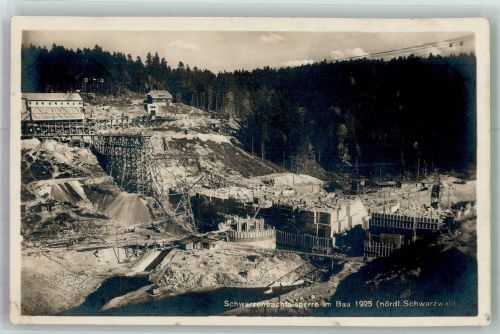 76596 W7564 Schwarzenbach 1926 Foto AK Schwarzenbachtalsperre im Bau 1925