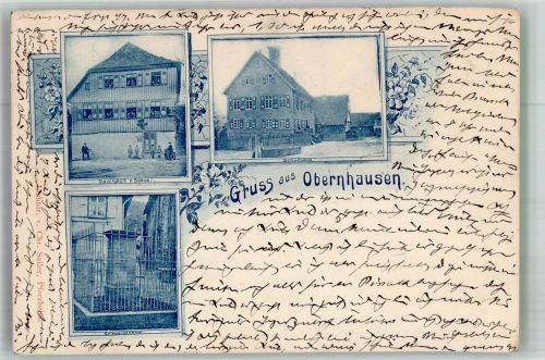 68794 W6839 Oberhausen-Rheinhausen 1899 - Kriegerdenkmal Gasthaus zur Sonne Schule