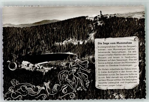 W7596 Mummelsee Die Sage vom Mummelsee Berghotel Mummelsee Nixe Foto AK