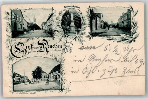 77871 W7592 Renchen 1899 - Gummelshausen-Denkmal Dorfstrasse Brunnen