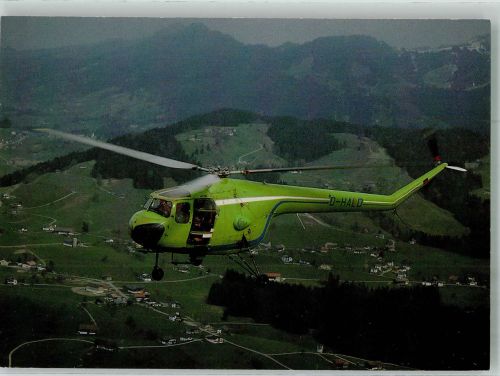 Samedan Samaden Ein Bristol 171 Sycamore Fotograf Erich Gandet Ort lt. Sonderstempel Hubschrauber 1992 Foto AK