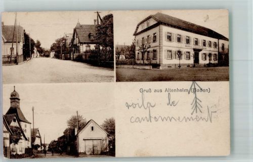 77743 W7607 Altenheim , Baden - Dorfstrasse Dorfkirche Gasthaus