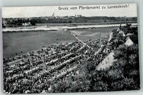 01619 O8401 Lorenzkirch Foto AK Der Pferdemarkt zu Lorenzkirch