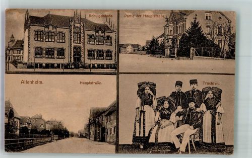 77743 W7607 Altenheim , Baden - Hauptstrasse Schule Volkstrachten