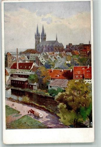 Cheb Eger sign. Reckziegel Kirche St. Niklas Nr. 260 Bund der Deutschen in Böhmen Künstlerkarte