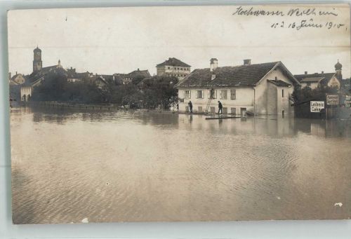 82362 W8120 Weilheim i. OB 1910 Privatfoto AK Hochwasserkatastrophe in Weilheim am 15./16. Juni 1910