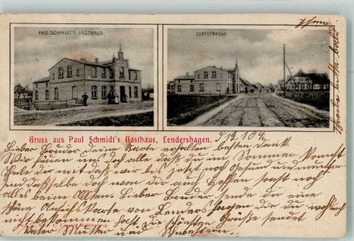18469 O2305 Lendershagen 1904 - Dorfstrasse Gasthaus Schmidt