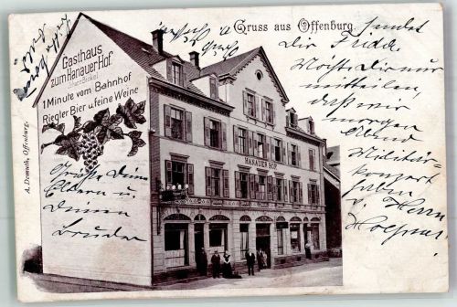 77652 W7600 Offenburg 1901 Foto AK Gasthaus zum Hanauer Hof