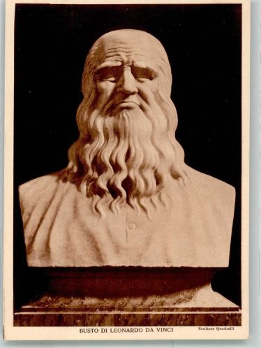Milano Büste von Leonardo da Vinci von Scultore Quadrelli Ort lt. Stempel Skulptur Foto AK