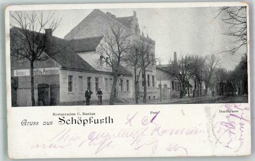 16244 O1303 Schöpfurth Finowfurt 1899 - Dorfstrasse Gasthaus Bastian
