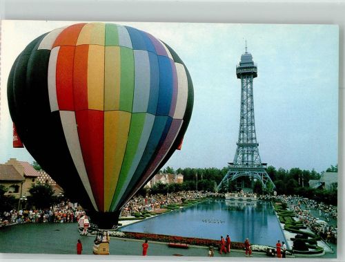 Eiffelturm im Freizeitpark Kings Dominion in Doswell Virginia USA Ballon Foto AK