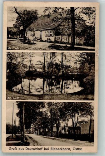 16818 O1951 Deutschhof b Fehrbellin - Posthilfstelle Deutschhorst Am Teich Gasthaus Dorfstrasse