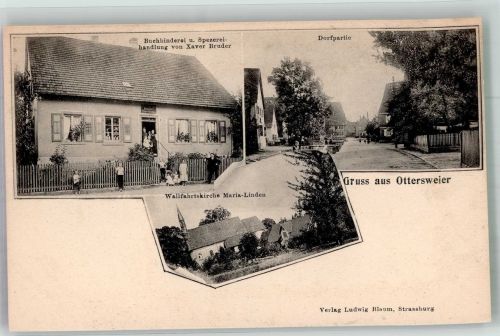 77833 W7583 Ottersweier - Buchbinderei Bruder Wallfahrtskirche Maria-Linden Dorfstrasse