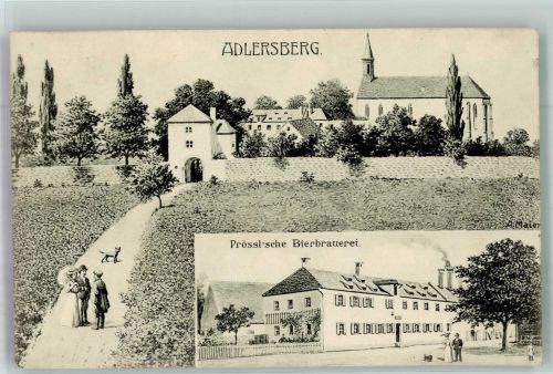 93152 W8419 Adlersberg , Kr Regensburg 1910 - Stadtmauer Stadtor Feldweg Prössl'sche Brauerei