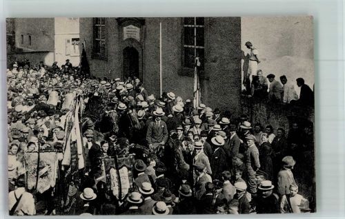 64569 W6085 Nauheim , Kr Groß-Gerau 1924 Foto AK Einholung der Kirchenglocken in Nauheim 1. Juni 1924 Ankunft vor der Kirche