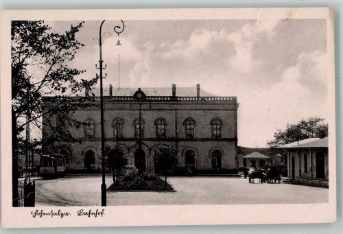 Hohensalza Inowroclaw 1941 Foto AK Bahnhof Straßenbahn
