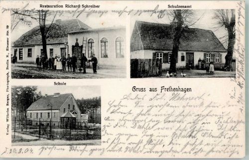 16559 O1401 Freienhagen b Oranienburg 1904 - Schulzenamt Gasthaus Schreiber Schulhaus